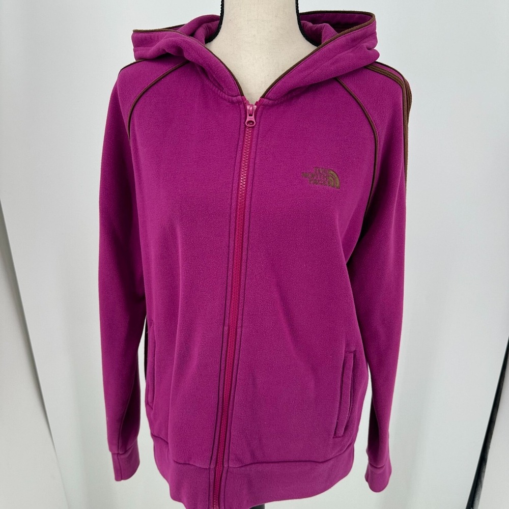 The North Face Coat Jacket WOMENS Fuchsia Brown Full Zip Hooded SIZE XL